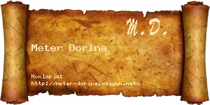 Meter Dorina névjegykártya